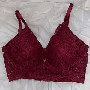 Maroon laced push-up bralettle from Victoria’s Secret size XS